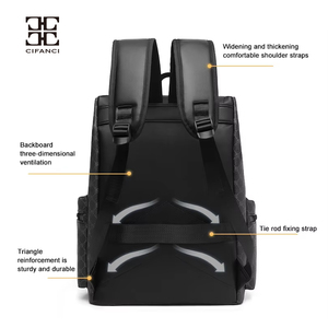 Unisex Multifunctional <strong>Backpack</strong> USB Charging Port Business Waterproof Polyester Lining Zipper Closure Laptop <strong>Backpack</strong> - Product Image 3