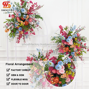 Decoración LEDA para Eventos y Fiestas, Camino de Mesa con Flores Coloridas, Arreglo Floral Artificial para Bodas - Product Image 4
