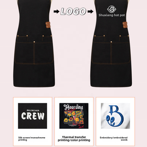 ผ้ากันเปื้อนแบบหนาพิเศษ ผ้าแคนวาส ใช้ซ้ำได้ เป็นมิตรกับสิ่งแวดล้อม กันน้ำ ปรับได้ ไม่มีแขน มีกระเป๋า สำหรับร้านอาหาร คาเฟ่ ครัว - Product Image 2