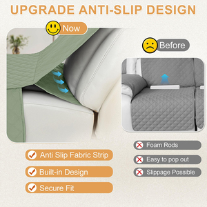 Áo phủ ghế <span class=keywords><strong>sofa</strong></span> chất lượng cao màu xanh xám nhạt, chống thấm, chống trơn trượt, phong cách châu Âu, chống trầy xước, bảo vệ toàn diện 360 độ, chống trầy xước do vật nuôi. - Product Image 5