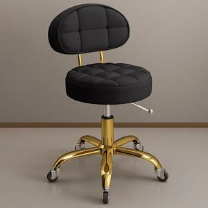 Tabouret de Salon de Coiffure et Esthétique Rotatif et Réglable en Hauteur avec Roulettes - Product Image 3