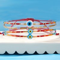 Set Gelang Manik-manik Berlapis-lapis Go2boho, Manik-manik Warna-warni, Lapisan Emas, Dapat Disesuaikan, Gelang Persahabatan untuk Wanita