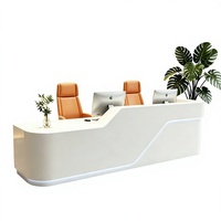 Comptoir de réception au design minimaliste et moderne, comptoir de caisse en MDF, ensemble complet pour les magasins, les hôtels, les salons de beauté, les bars