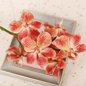 Venta caliente <span class=keywords><strong>Vanda</strong></span> orquídeas PU Real Touch Latex 7 cabezas <span class=keywords><strong>Vanda</strong></span> orquídeas para la decoración de la boda del hogar - Product Image 6