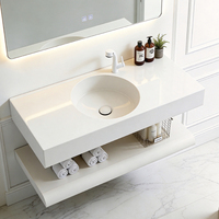 Lavabo double en pierre de quartz résistant aux rayures et aux taches, facile à nettoyer, en surface solide, durable et non absorbant pour salle de bain