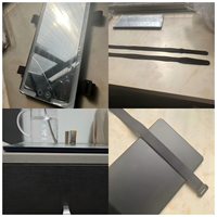 Miroir de maquillage personnalisé noir et blanc MoonlitGlow avec lumières LED intelligentes, design détachable pour pare-soleil de voiture, grande surface de visualisation