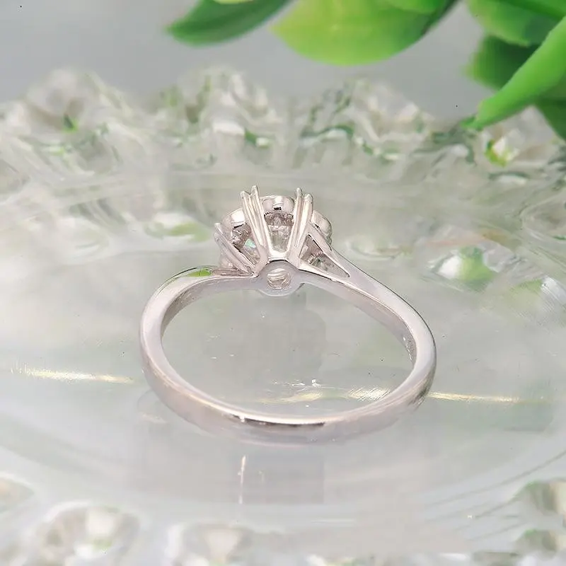 DiamondX 18K oro blanco copo de nieve anillo trenzado 0,5 quilates laboratorio diamante anillo de bodas anillo de compromiso