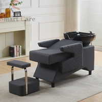 Vente en gros de lits modernes pour salon de coiffure avec shampoing, bassin semi-inclinable en céramique personnalisé par le fabricant, lit de lavage pour salon de coiffure