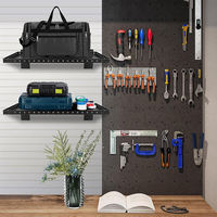Étagères murales flottantes JH-Mech, lot de 2, 1x2 pieds, étagères robustes pour garage, en acier au carbone avec revêtement en poudre