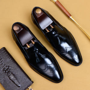 Zapatos de Hombre de Cuero Genuino con Bordado Artesanal, Estilo Vintage, Punta Redonda, Formales de Negocios, Casuales, Sin Cordones, para Otoño - Product Image 6