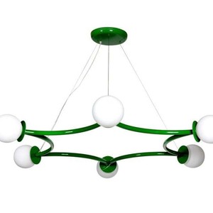Memphis Hexagonal Chandelier 800mm Green <b>LED</b> E27 Round Pendant <b>Light</b> For Living Room Childrens Room Staircase - Product Image 1