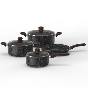 Juego de Utensilios de Cocina de 7 Piezas con Revestimiento de Piedra, Aluminio Forjado Antiadherente <span class=keywords><strong>para</strong></span> Inducción y Gas, Venta al Por Mayor - Product Image 3