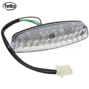 Fvrito – feu arrière LED 12V, 3 fils, rouge et blanc, pour ATV, moto, feu de frein arrière de remplacement, lentille transparente, matériau ABS - Product Image 3