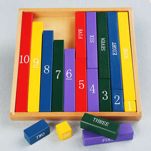 Jouets éducatifs en bois pour enfants, barres décimales en bois de hêtre, reconnaissance des nombres, apprentissage précoce, mathématiques Montessori - Product Image 5