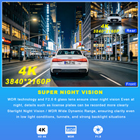 Nueva Cámara para Auto 4K+4K, Caja Negra para Auto, Cámara de Tablero Delantera y Trasera con Doble Lente, Wifi, GPS, DVR 4K