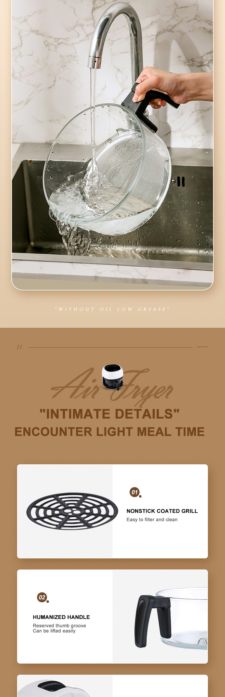 Intelligent Air Fryer Household Transparent Glass Visual Window Oil Smoke Free Fried Chicken Wings Air Fryer Toaster Oven OEM