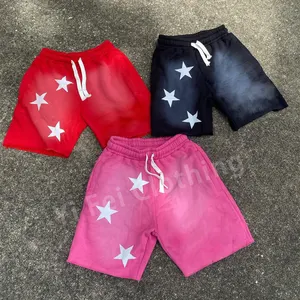 Manufacturer Custom French Terry Sweat Shorts Screen Print Hot Shorts For Men OEM 100% Cotton Cut Edge Acid Wash Shorts