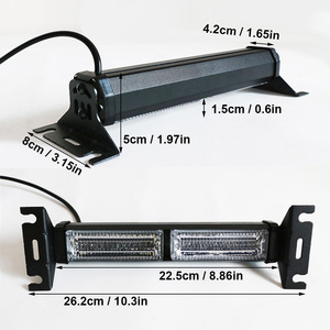 New xe nội thất LED Dash <span class=keywords><strong>Strobe</strong></span> đèn kính chắn gió khẩn cấp nhấp nháy đèn cảnh báo thanh ánh sáng hổ phách trắng hút ly Núi - Product Image 2