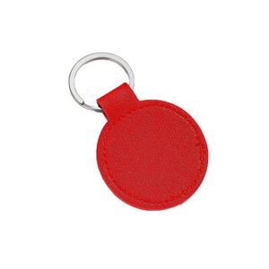 Porte-clés en métal rond personnalisé avec logo gravé, accessoire personnalisé en cuir PU, cadeau pour hommes et femmes - Product Image 4