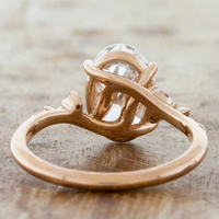 Bague de mariage en or massif 10K/14K/18K avec diamant de laboratoire ovale personnalisé de 0,5 à 3 carats, sertissage pavé, certifié IGI, clarté VVS, CVD/HPHT