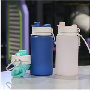 Vaso Plegable de Silicona al por Mayor, Botella de Agua Portátil de 550ml para Ciclismo, Resistente a Altas Temperaturas, Regalo Deportivo para Exteriores, Diseño Moderno - Product Image 2