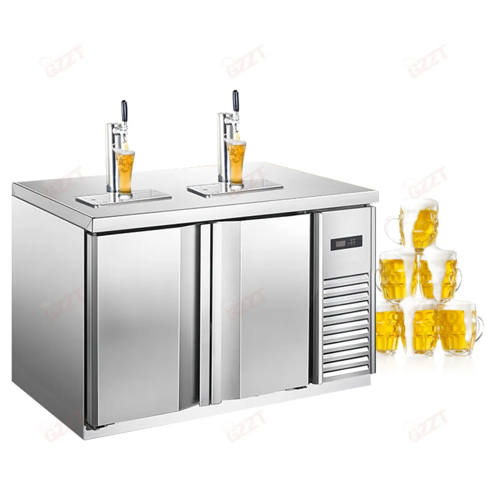 Bier Kegerator Roestvrij Staal Elektrisch Bier Wijn Koeler Dispenser Koelkast Machine Snelkoelend Ijs Bier Toren 4 Kranen Dispenser