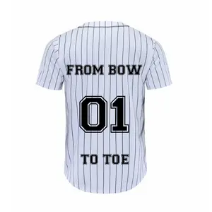 New Design Baseball Jersey Men Stripe Short Sleeve Street Hiphop Baseball Tops Shirts Button Cardigan Black White Sport Shirt