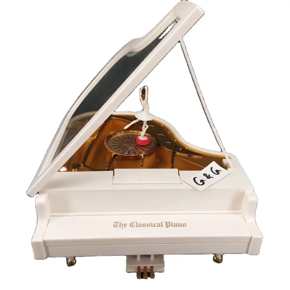 Nhựa Lớn Piano Music Box Ballerina Nhạc Piano Hình Dạng Hộp Đồ Trang Sức