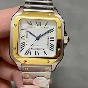 Neueste Noob Watch saubere Fabrik Santoss Smart Link schnell austauschbares Armband etwa 8,5 mm Dicke Extra Lederband kein Datum