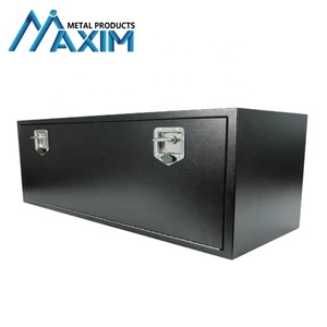 Boîte à outils robuste en acier noir pour le dessous de caisse de camion |   Coffre de rangement étanche avec serrure en T - Product Image 3