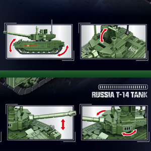 การเอาชีวิตรอดจาก T-14 armata รถถังต่อสู้หลักกองทัพ Ww2ของเล่นแบบทำมือบล็อกตัวต่อรถถังทหาร - Product Image 5