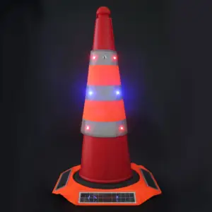 Luz de advertência LED para cone de estrada com controle inteligente de logotipo personalizado, luzes solares de cone de trânsito, luz de advertência estroboscópica