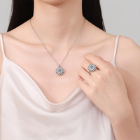 RFJEWEL 2026 Nouveau Collier Rotatif de Forme Ronde en Laiton Pur de Haute Qualité avec Zircon Cubique, Bijou Tendance pour Femme