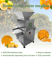 Industriële dubbele roller fruitpersmachine 1000kg/uur SUS304 voor passievrucht, citroen, sinaasappel en citrusvruchten