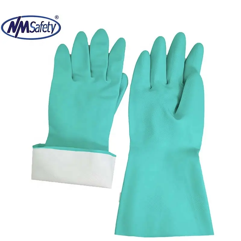 NMsafety-guantes de nitrilo resistentes a productos químicos, guantes de trabajo de manga larga para el hogar