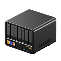 AMD Ryzen 7 PRO 8845HS 8-Core 16-Thread 6+5 Bay Desktop NAS Server USB4 OCuLink Penyimpanan Terhubung Jaringan Server Cadangan File