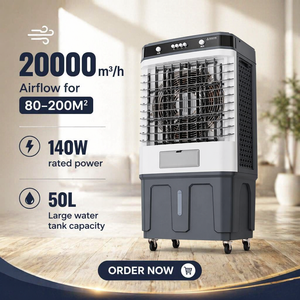 Ventilateur tour portable avec refroidisseur d'air industriel et commercial, ventilateur de refroidissement par évaporation avec réservoir d'eau de 50L - Product Image 2