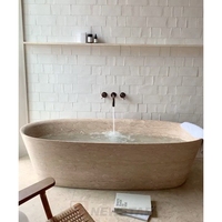 Baignoire en travertin Newstar Classic, luxe raffiné, meubles en pierre naturelle, hôtels, résidences, appartements, baignoire Vliia