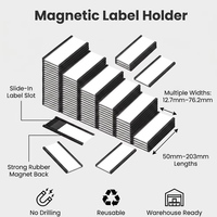 Support magnétique OEM en forme de C pour étiquettes, bande porte-étiquettes, support de signalisation repositionnable pour entrepôt, armoire de stockage, bac