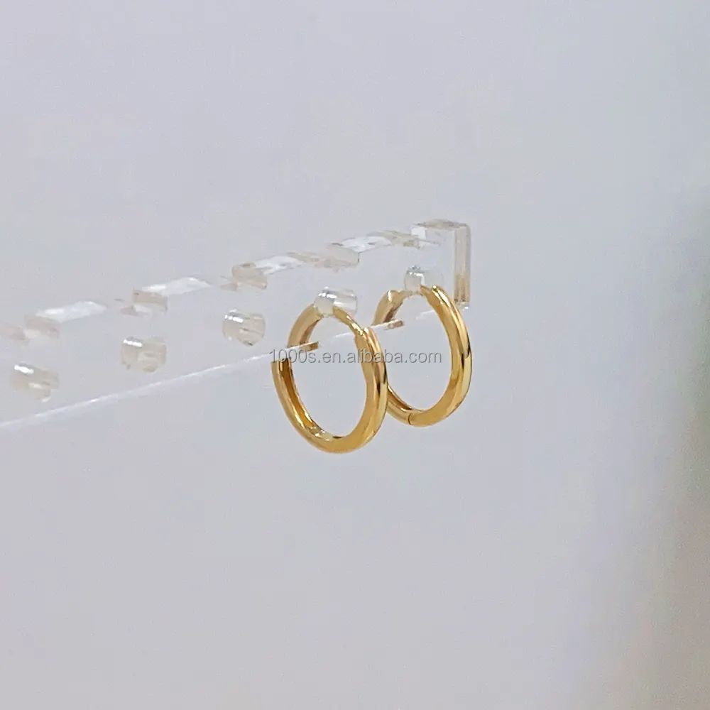 Hoop Earring 18K Real Gold Earring Hoops Fine Jewelry Circle Huggies Wedding Party Gift