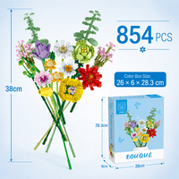 Ensemble de bouquets de fleurs en briques pour les acheteurs en gros, jouets de construction floraux DIY, pour les boutiques de cadeaux et les vendeurs de commerce électronique dans le monde entier