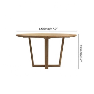 Konkrete natürliche Farbe 7 Stück Teakholz Outdoor Dining <span class=keywords><strong>Set</strong></span> Holz Runder Esstisch mit 6 Holz seils tühlen - Product Image 4