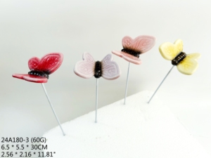 Miniaturas de setas de cerámica esmaltada hechas a mano con base de madera decorativa para macetas y jardines, venta al por mayor - Product Image 4