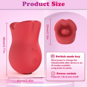 Mouth Bite Tongue Licking Tide Spray Chest Massage Nipple Teasing Vulva ABS+silicone Red/Pink Orgasm Artifact Sex Goods - Product Image 4