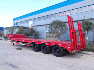 Semirremolque de plataforma baja de 3 o 4 ejes, extensible, para transporte de contenedores de 40 pies y equipo pesado, en venta - Product Image 2