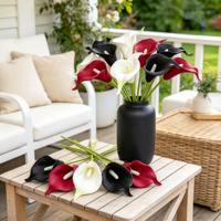 Lot de lys calla artificiels réalistes en PU à tige unique pour mariage, centre de table de Pâques, arrangement de vase de table à la maison, décoration DIY, cadeau