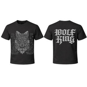 تي شيرتات قطنية فضفاضة بطباعة ذئب بتقنية النقل الحراري للأزواج، مريحة للبشرة وعصرية للرجال للارتداء اليومي بسعر الجملة - Product Image 1