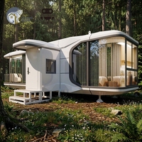 Hôtel-capsule moderne et écologique tendance pour l'extérieur, mini-maison préfabriquée, maison mobile, chalet en bois