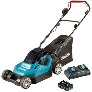 Tondeuse à gazon sans fil sans balais Ma_kitas DLM382CT2 18V 5.0Ah 380mm (15") de qualité supérieure, kit avec livraison gratuite - Product Image 1