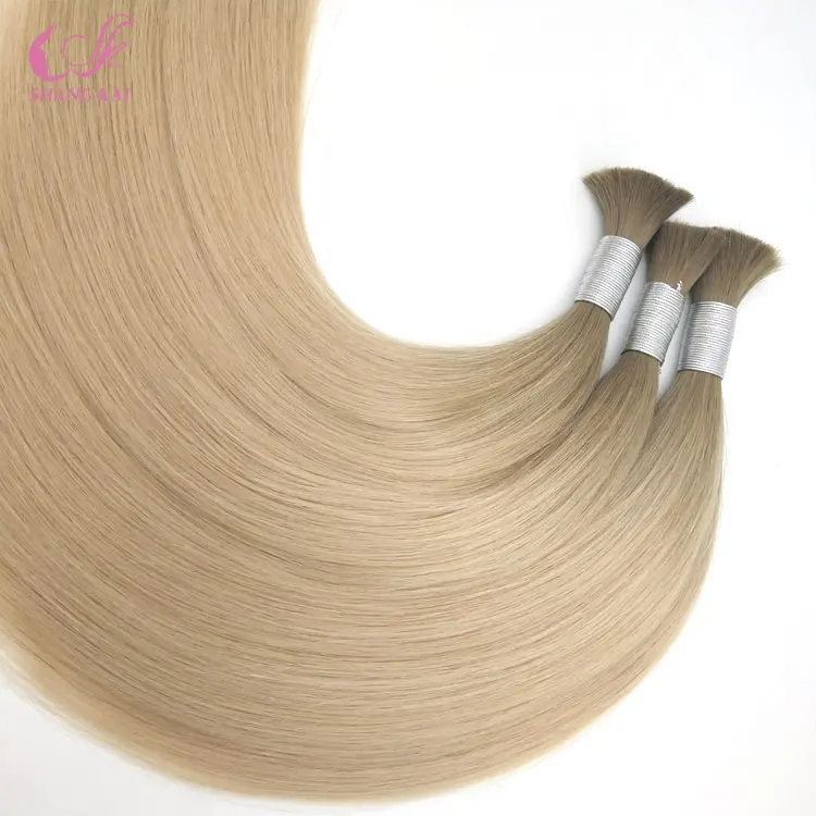 Unprocessed Raw Virgin Hair 100% Full Cuticle Russian Bulk Human Hair Extensions For Braiding